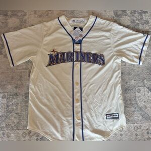 100% Authentic Ken Griffey Jr Majestic Seattle Mariners Jersey Size L